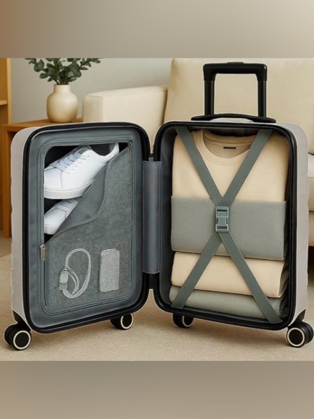 NWT Dejuno Motley Hardside Expandable Spinner Luggage, Black Carry-On - Picture 3 of 3